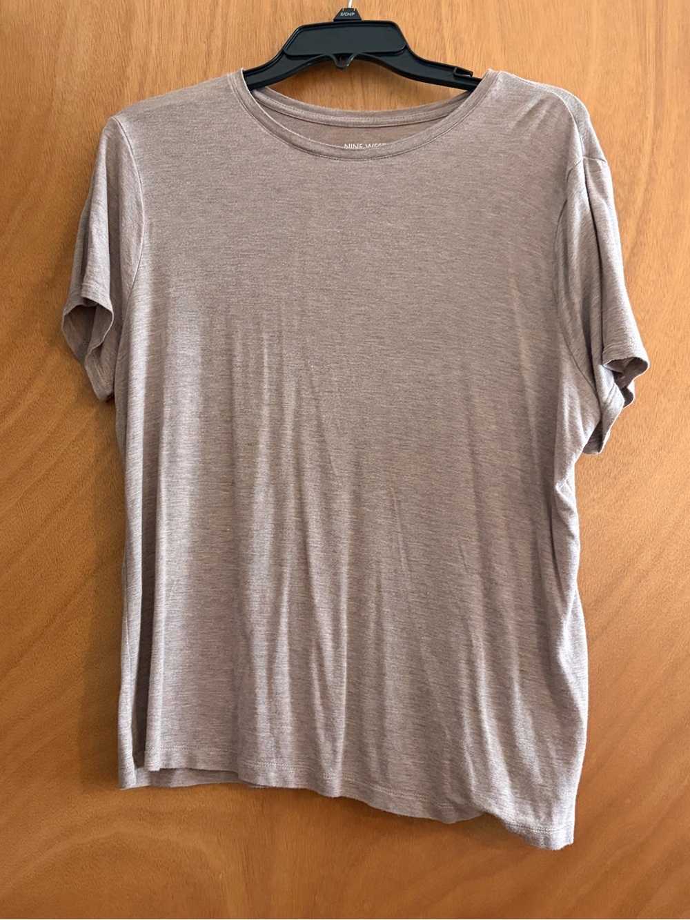 Nine West Taupe Short Sleeve Crewneck Tee